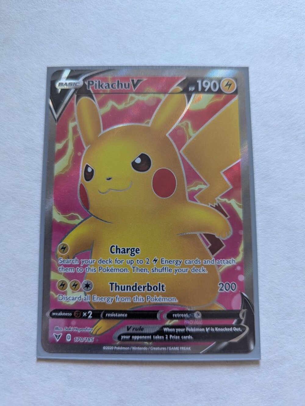 Pokemon Card Pikachu V #170/185